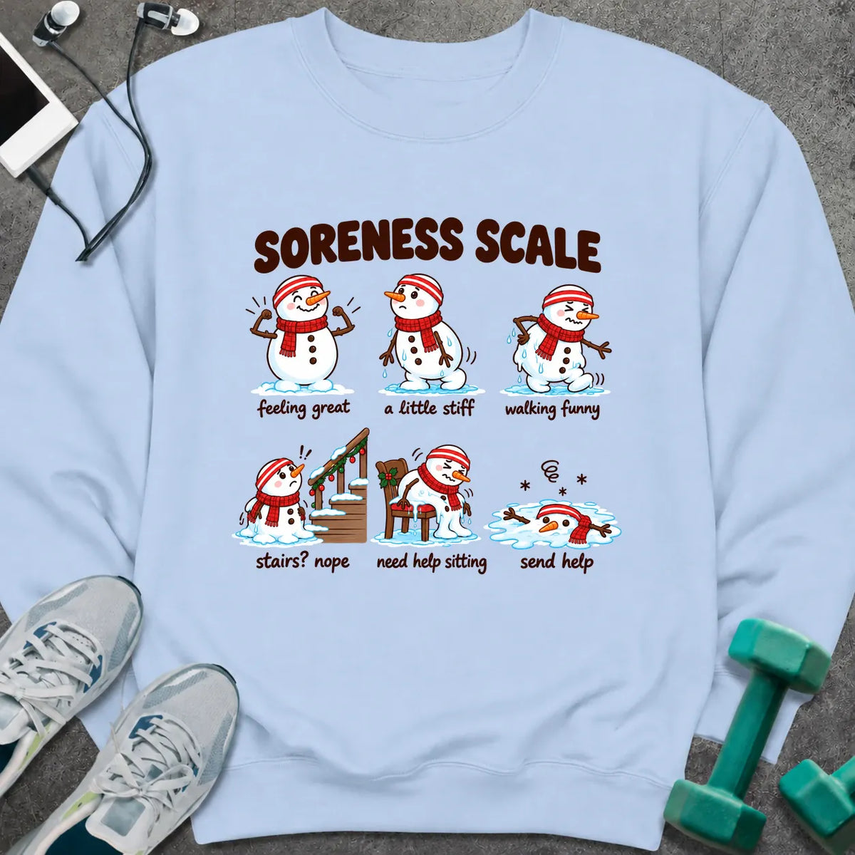 Sweatshirt Light Blue / S Soreness Scale Sweatshirt