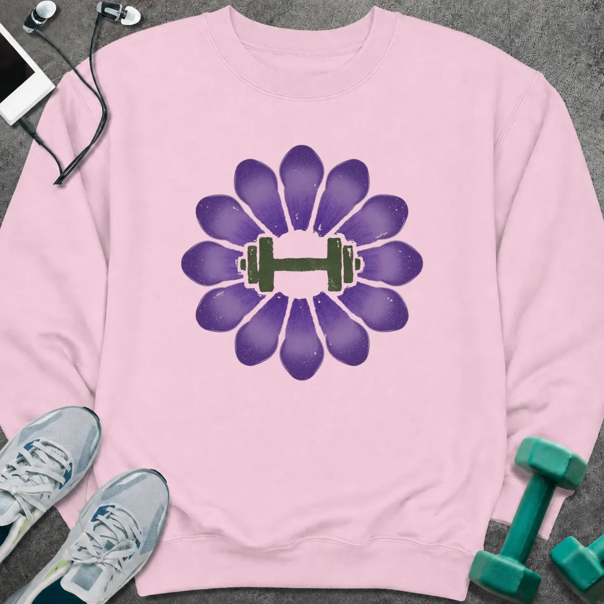 Sweatshirt Light Pink / S Crocus Dumbbell Sweatshirt