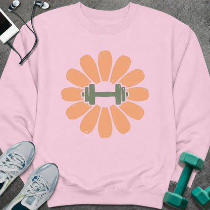 Sweatshirt Light Pink / S Dumbbell Flower Sweatshirt