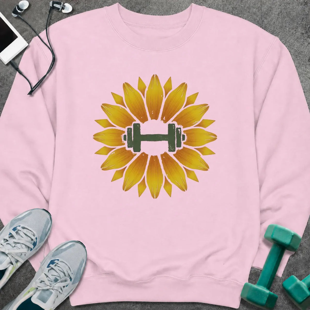 Sweatshirt Light Pink / S Sunflower Dumbbell Sweatshirt