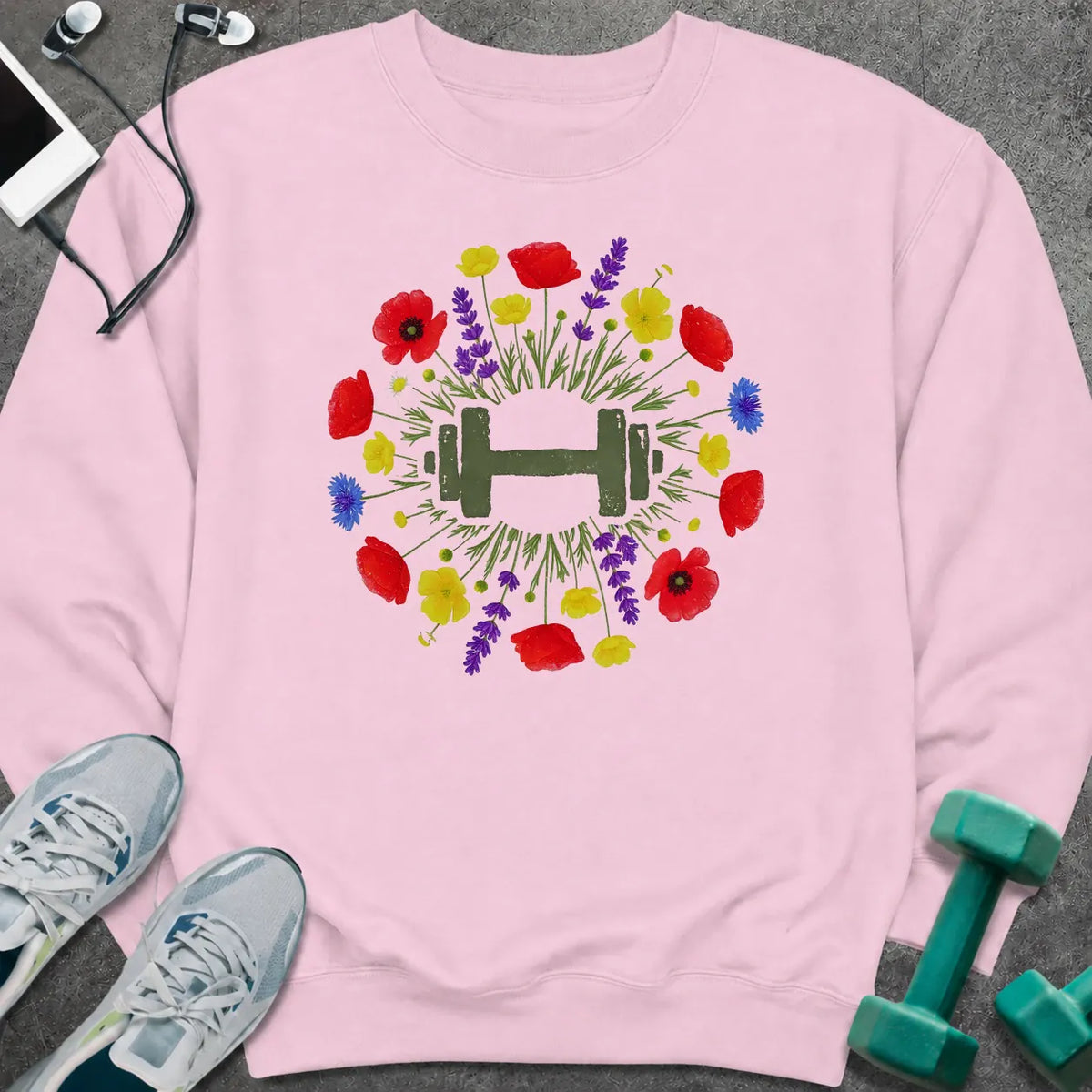 Sweatshirt Light Pink / S Wildflower Dumbbell Sweatshirt