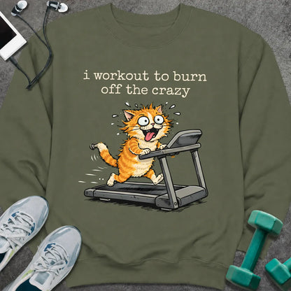 Sweatshirt Military Green / S Crazy Cat Sweatshirt
