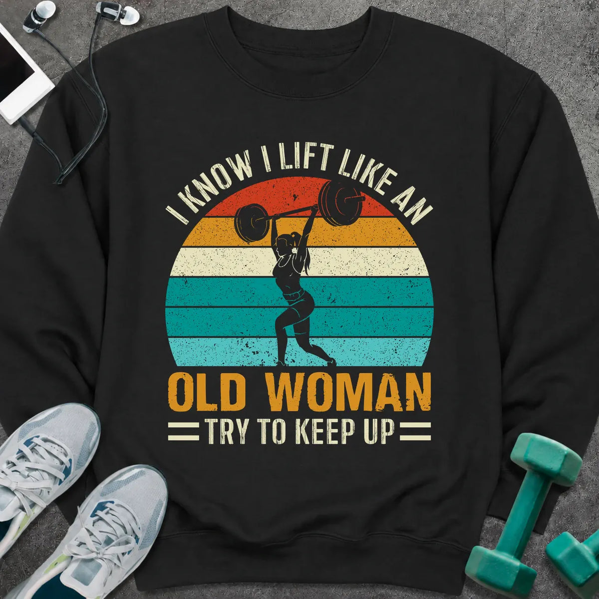 Sweatshirt S / Black Old Woman Lift Sweatshirt