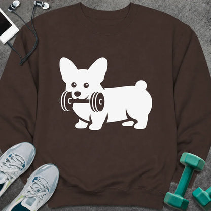 Sweatshirt S / Dark Chocolate Corgi Dumbbell Sweatshirt