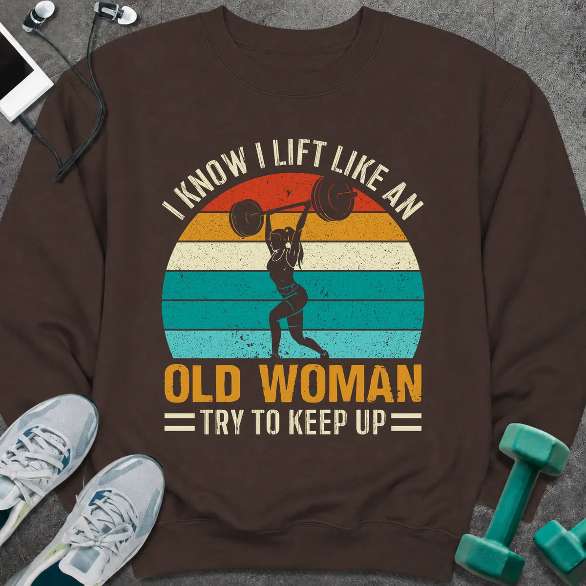 Sweatshirt S / Dark Chocolate Old Woman Lift Sweatshirt