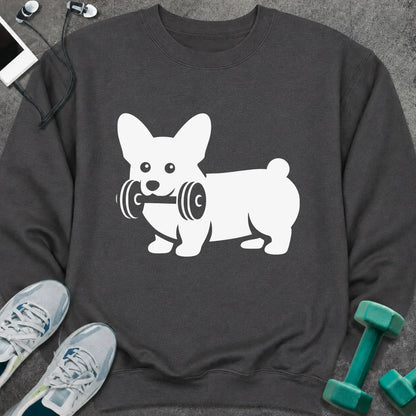Sweatshirt S / Dark Heather Corgi Dumbbell Sweatshirt