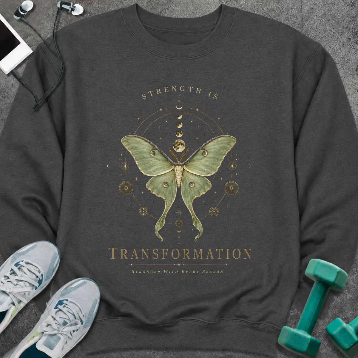 Sweatshirt S / Dark Heather Moth Transformation Sweatshirt