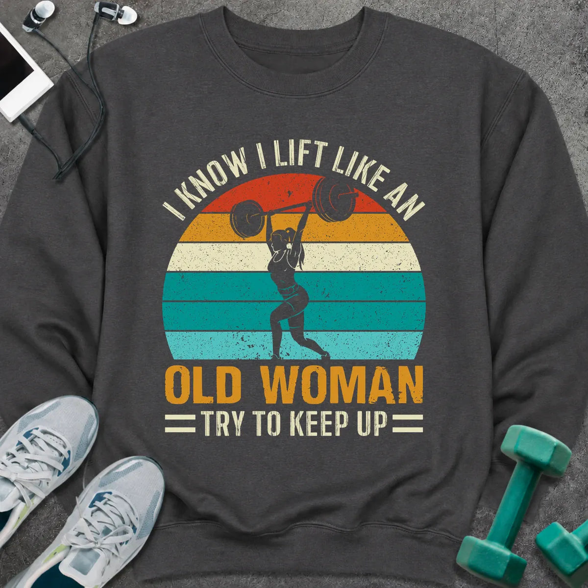 Sweatshirt S / Dark Heather Old Woman Lift Sweatshirt