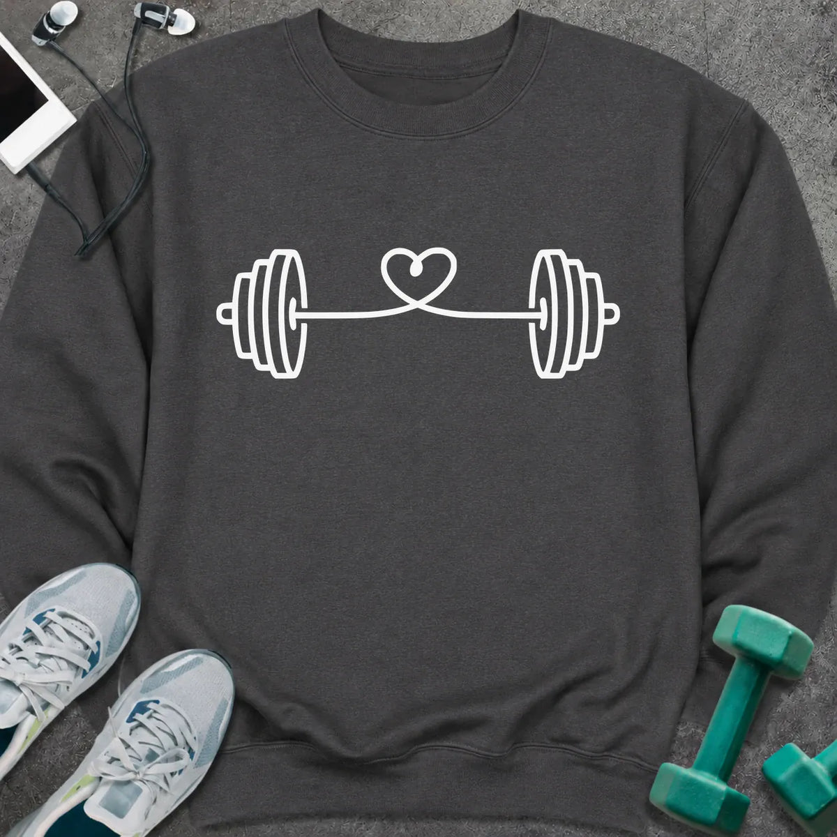 Sweatshirt S / Dark Heather String Heart Sweatshirt