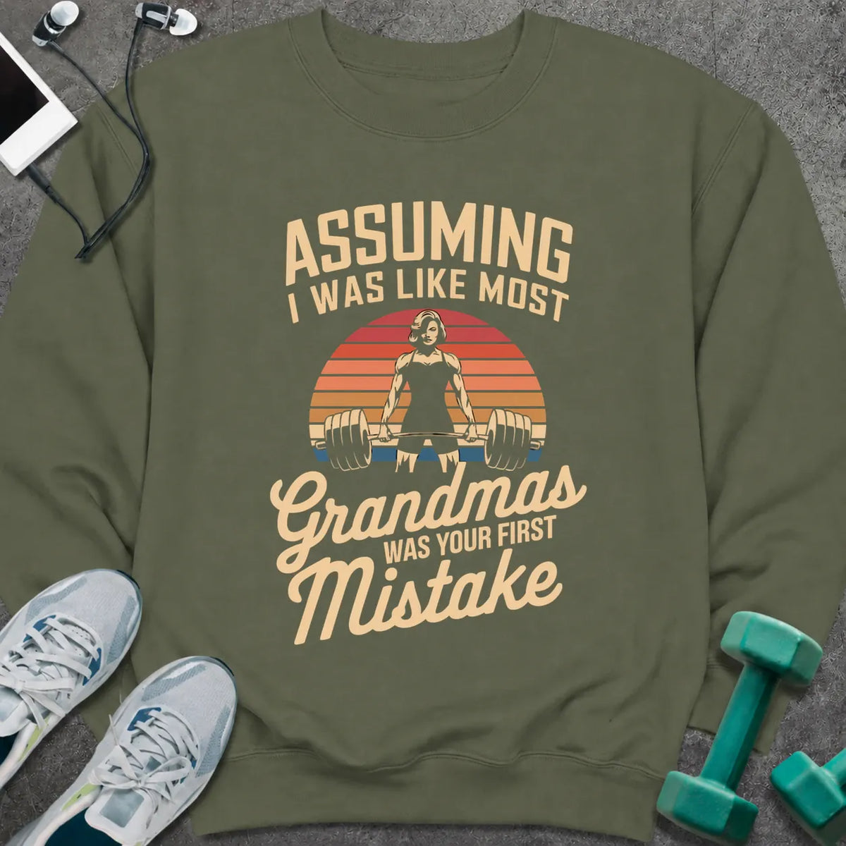 Sweatshirt S / Military Green Average Grandma Sweatshirt