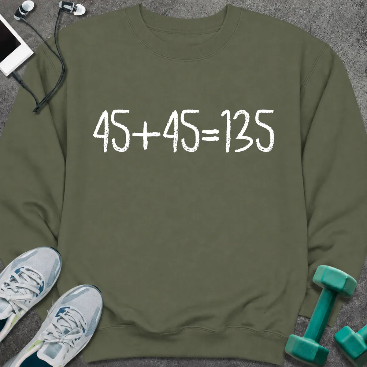 Sweatshirt S / Military Green Gym Math Sweatshirt