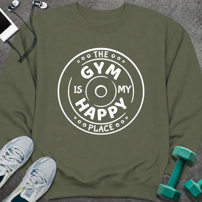 Sweatshirt S / Military Green Happy Place Sweatshirt