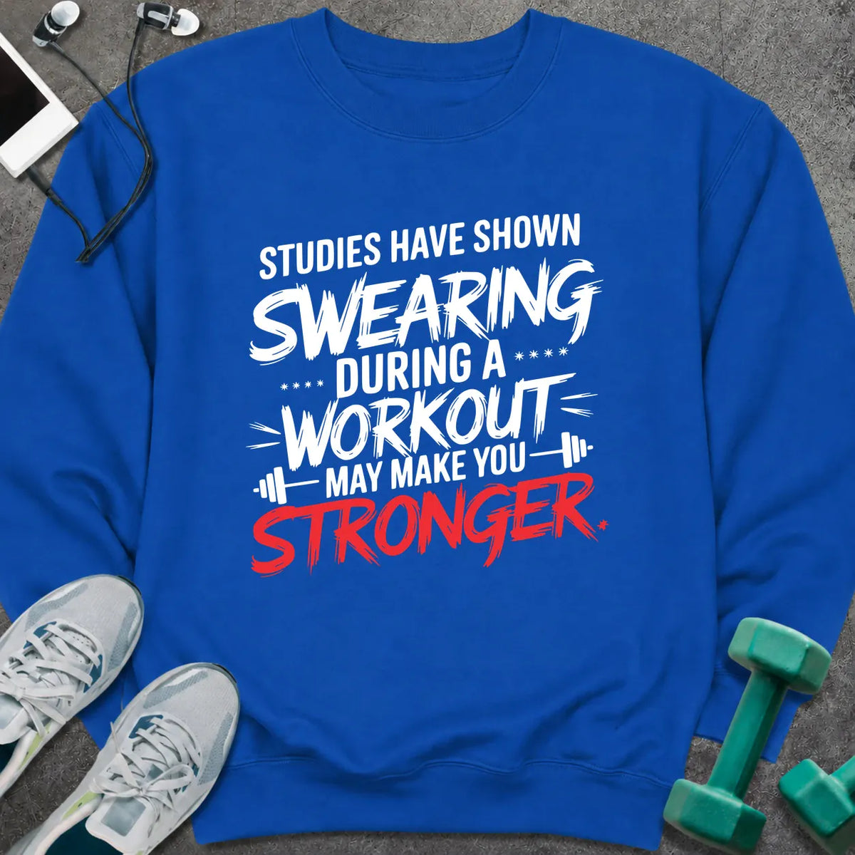 Sweatshirt S / Royal Workout Study Sweatshirt