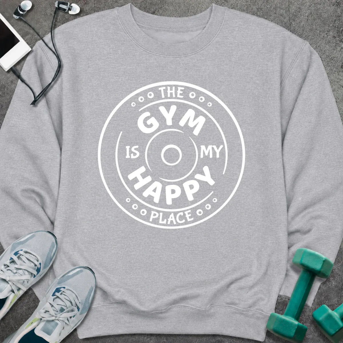 Sweatshirt S / Sport Grey Happy Place Sweatshirt