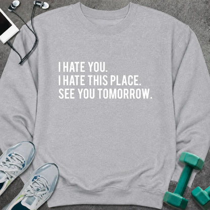 Sweatshirt S / Sport Grey I Hate You Sweatshirt