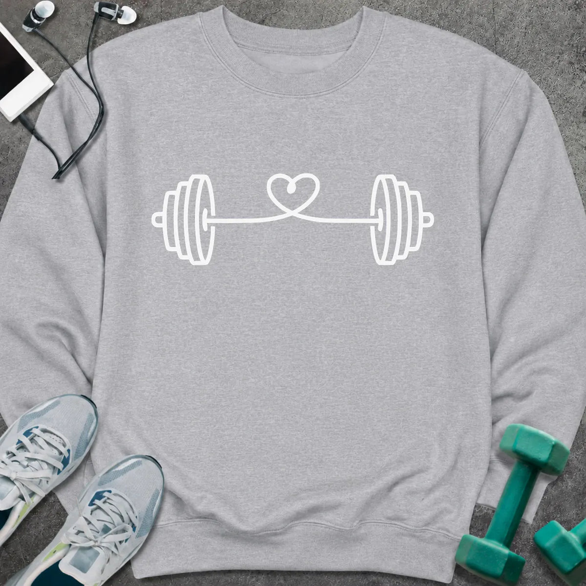 Sweatshirt S / Sport Grey String Heart Sweatshirt
