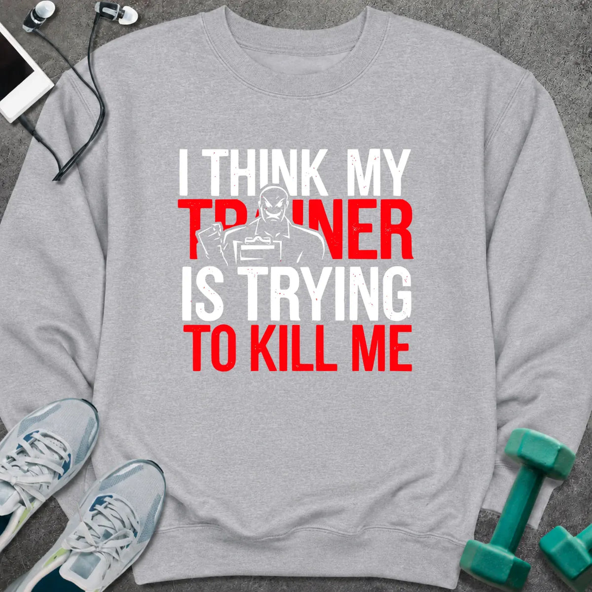Sweatshirt S / Sport Grey Trainer Trying Sweatshirt