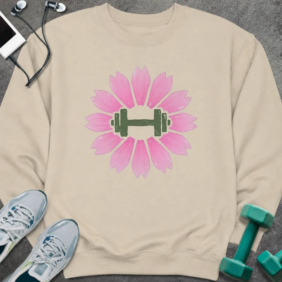 Sweatshirt Sand / S Sakura Dumbbell Sweatshirt