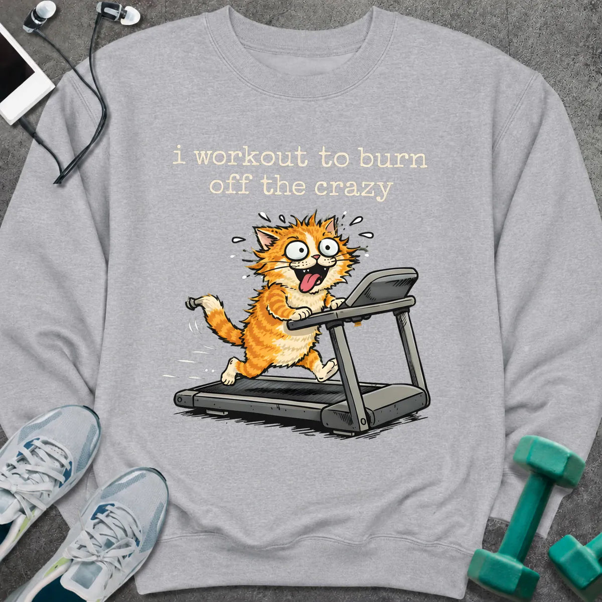 Sweatshirt Sport Grey / S Crazy Cat Sweatshirt