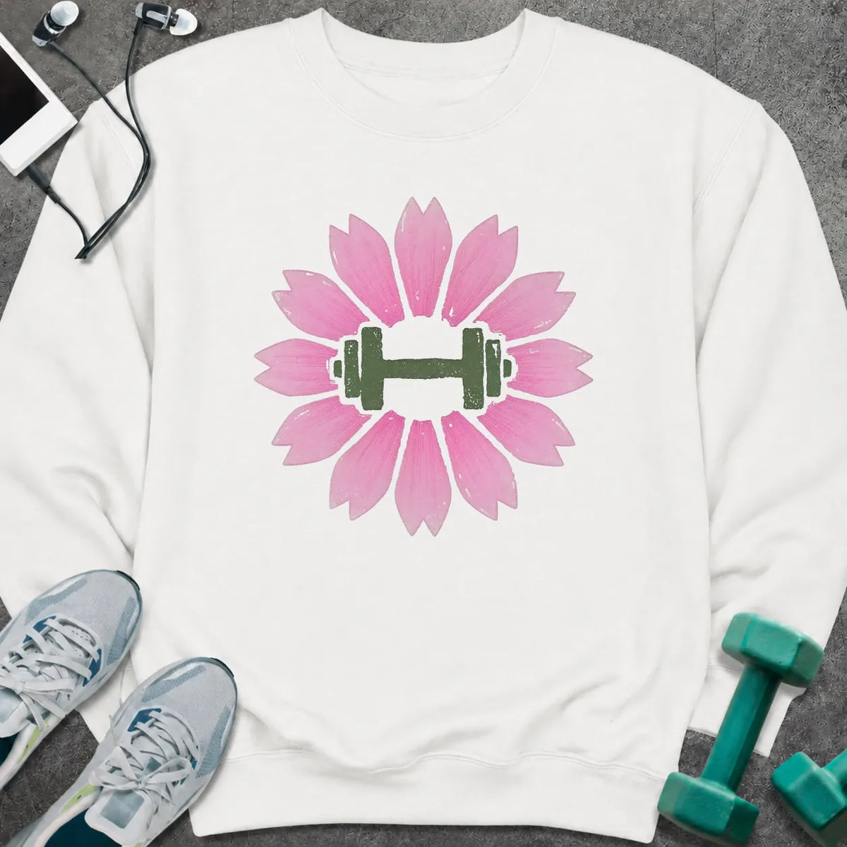Sweatshirt White / S Sakura Dumbbell Sweatshirt