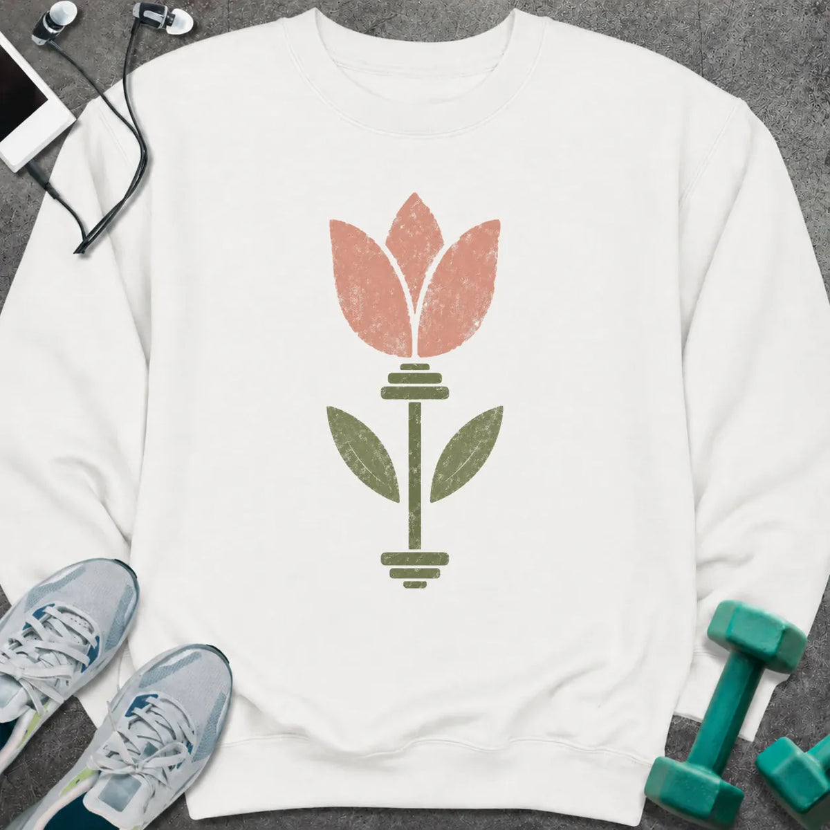 Sweatshirt White / S Tulip Barbell Sweatshirt