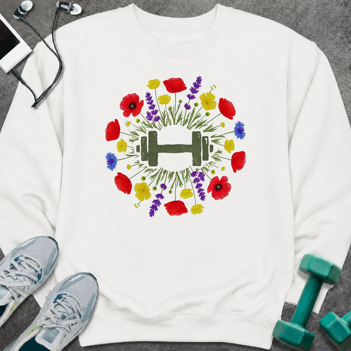 Sweatshirt White / S Wildflower Dumbbell Sweatshirt