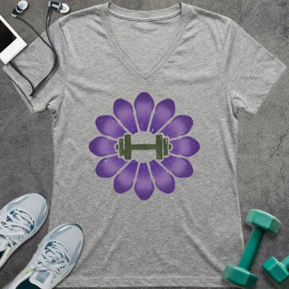 T-Shirt Athletic Heather / S Crocus Dumbbell V-Neck