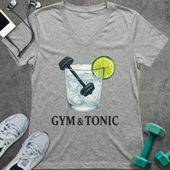 T-Shirt Athletic Heather / S Gym and Tonic V-Neck