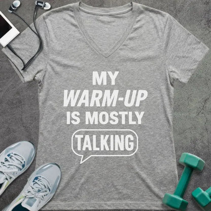 T-Shirt Athletic Heather / S Mostly Talking V-Neck