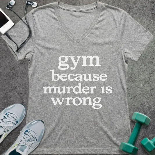 T-Shirt Athletic Heather / S Murder Is V-Neck