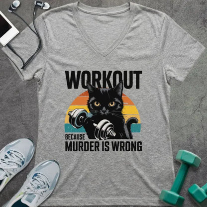 T-Shirt Athletic Heather / S Murder is Wrong V-Neck