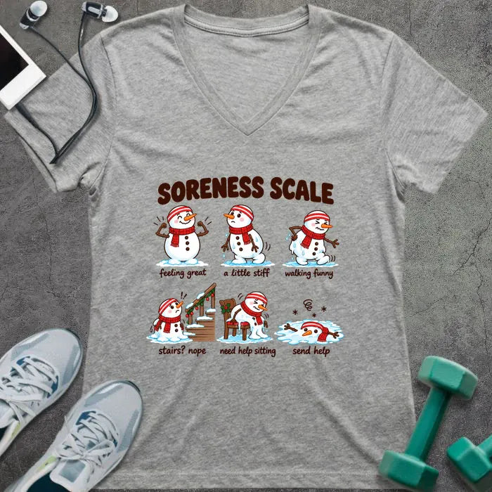 T-Shirt Athletic Heather / S Soreness Scale V-Neck