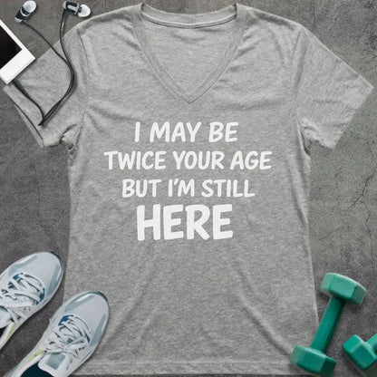 T-Shirt Athletic Heather / S Still Here V-Neck