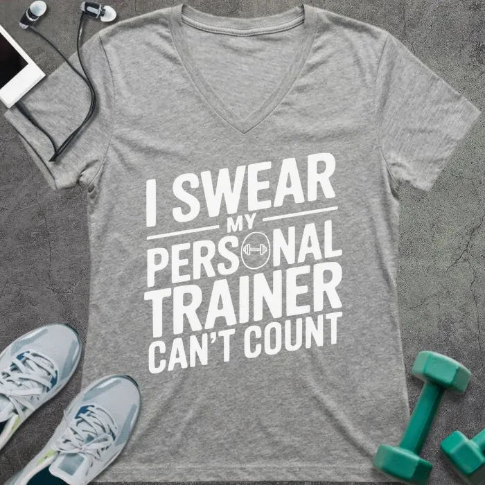 T-Shirt Athletic Heather / S Trainer Counting V-Neck