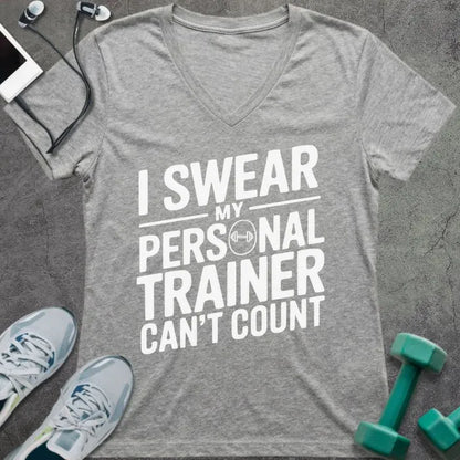 T-Shirt Athletic Heather / S Trainer Counting V-Neck