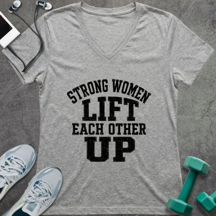T-Shirt Athletic Heather / S Women Lift V-Neck