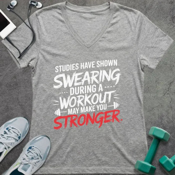 T-Shirt Athletic Heather / S Workout Study V-Neck