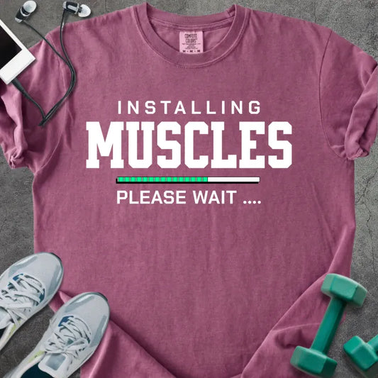 T-Shirt Berry / S Installing Muscles Heavyweight Tee