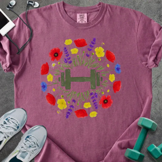 T-Shirt Berry / S Wildflower Dumbbell Heavyweight Tee