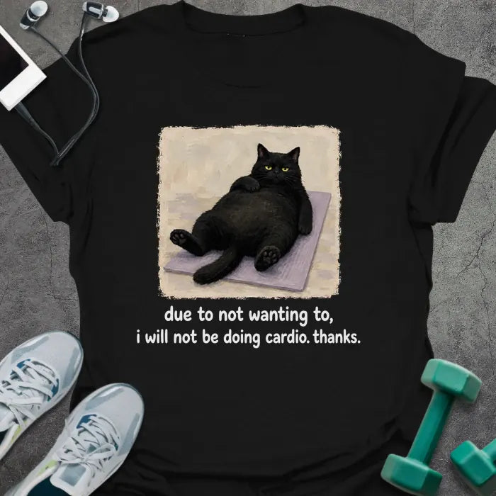 T-Shirt Black / S Cardio Cat T-Shirt
