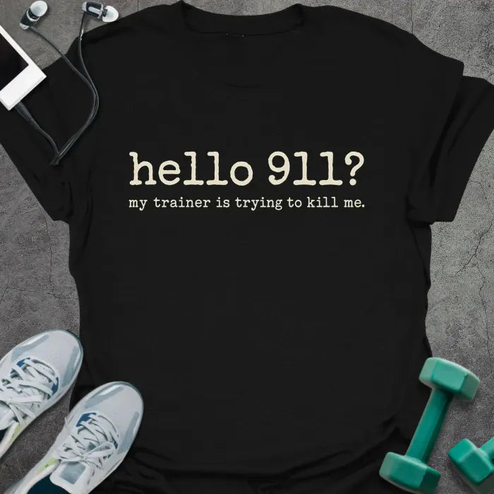 T-Shirt Black / S Hello 911 T-Shirt