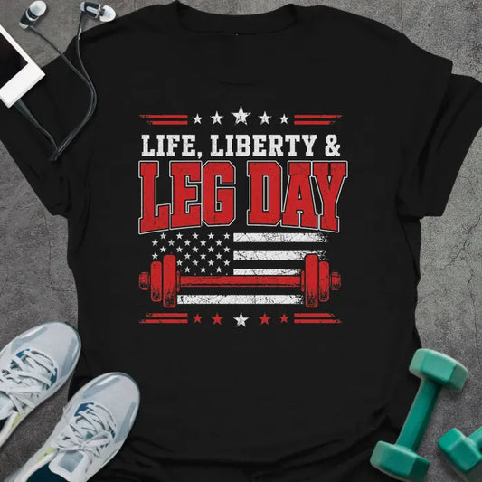 T-Shirt Black / S Liberty Leg Day T-Shirt