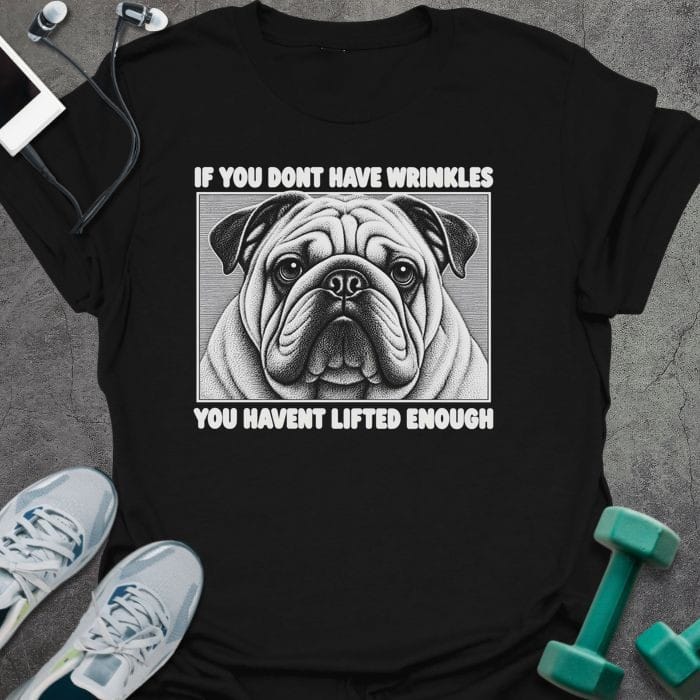 T-Shirt Black / S Pug Wrinkles T-Shirt