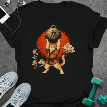 T-Shirt Black / S Samurai Cat T-Shirt