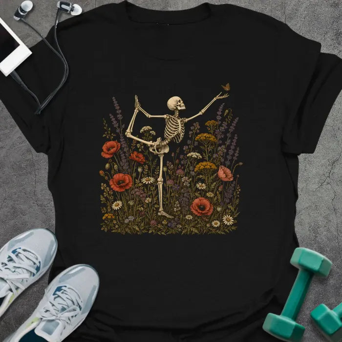 T-Shirt Black / S Skeleton Yoga T-Shirt