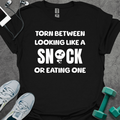 T-Shirt Black / S Torn Between Looking Like A Snack Or Eating One T-Shirt