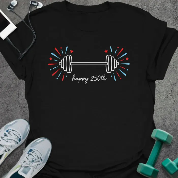 T-Shirt Black / XS Barbell Fireworks T-Shirt
