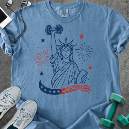 T-Shirt Blue Jean / S Liberty Dumbbell