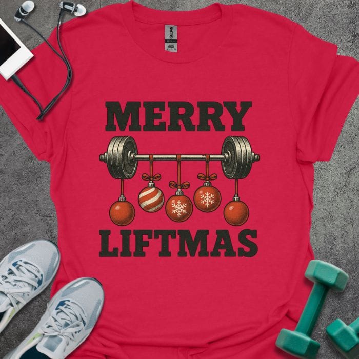 T-Shirt Cherry Red / S Merry Liftmas T-Shirt