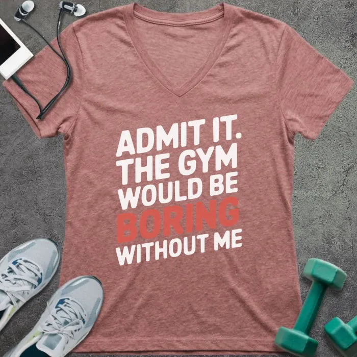 T-Shirt Heather Mauve / S Admit It V-Neck